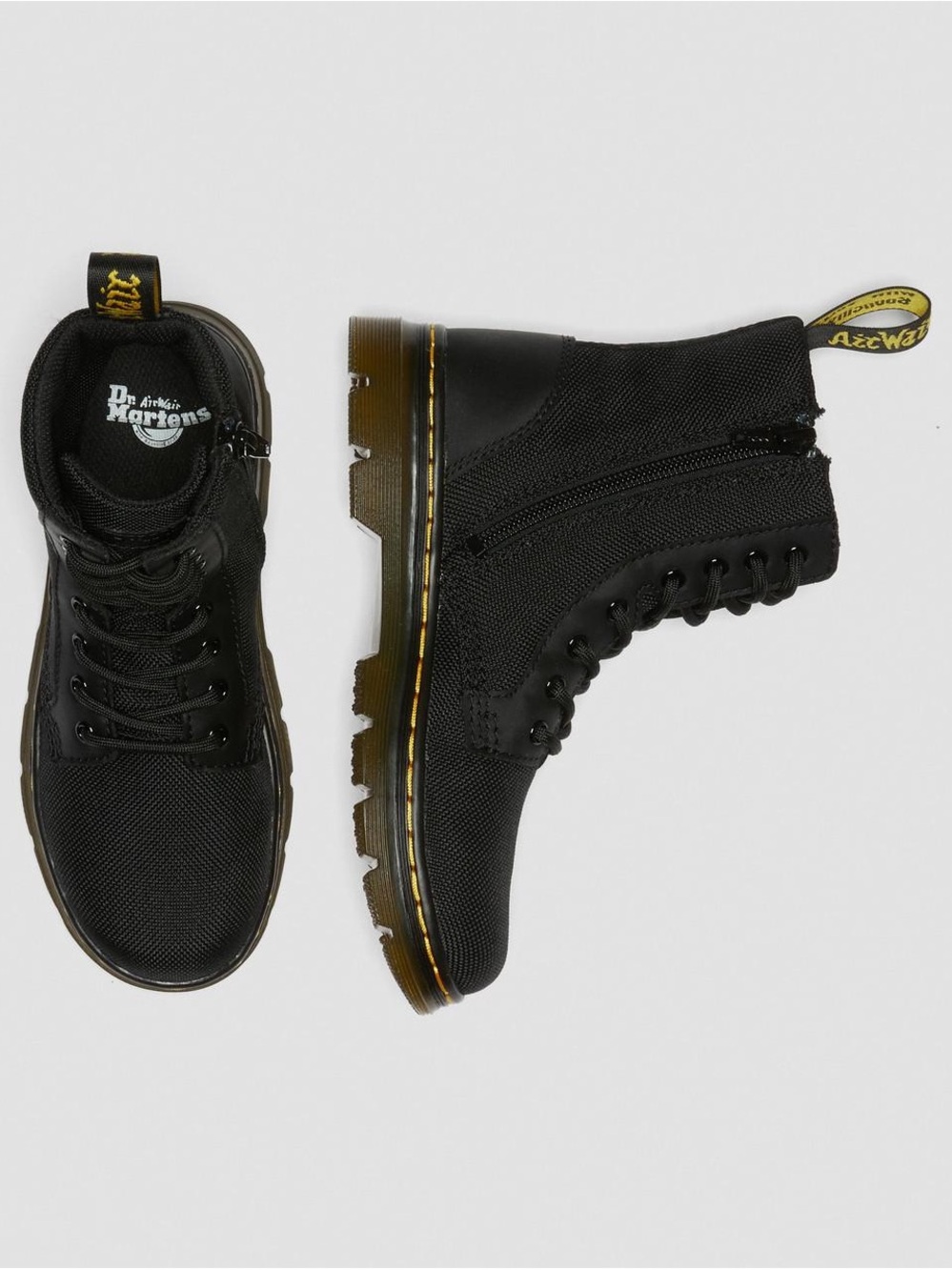 Dr. Martens Combs Tech Nylon & Leather Ankle Boots Lace Up Combat Tactical Sz 5